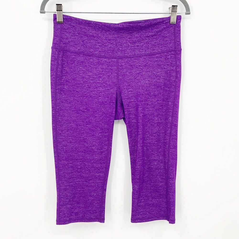 Athleta Chaturanga Capri Size M Purple Exercise Yoga Active Gym Workout Training